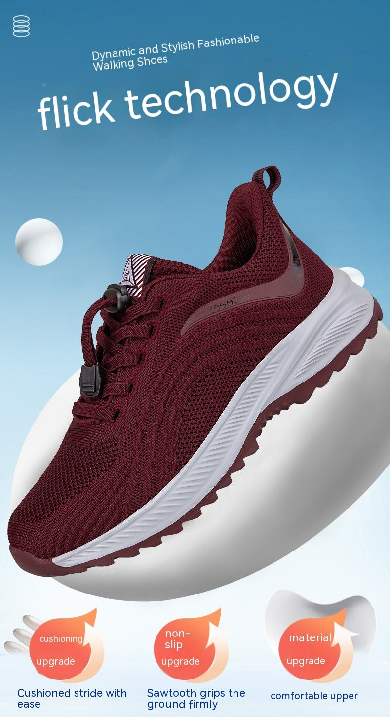 Zapatos ligeros, transpirables, de suela blanda antideslizantes para personas de mediana edad y ancianos