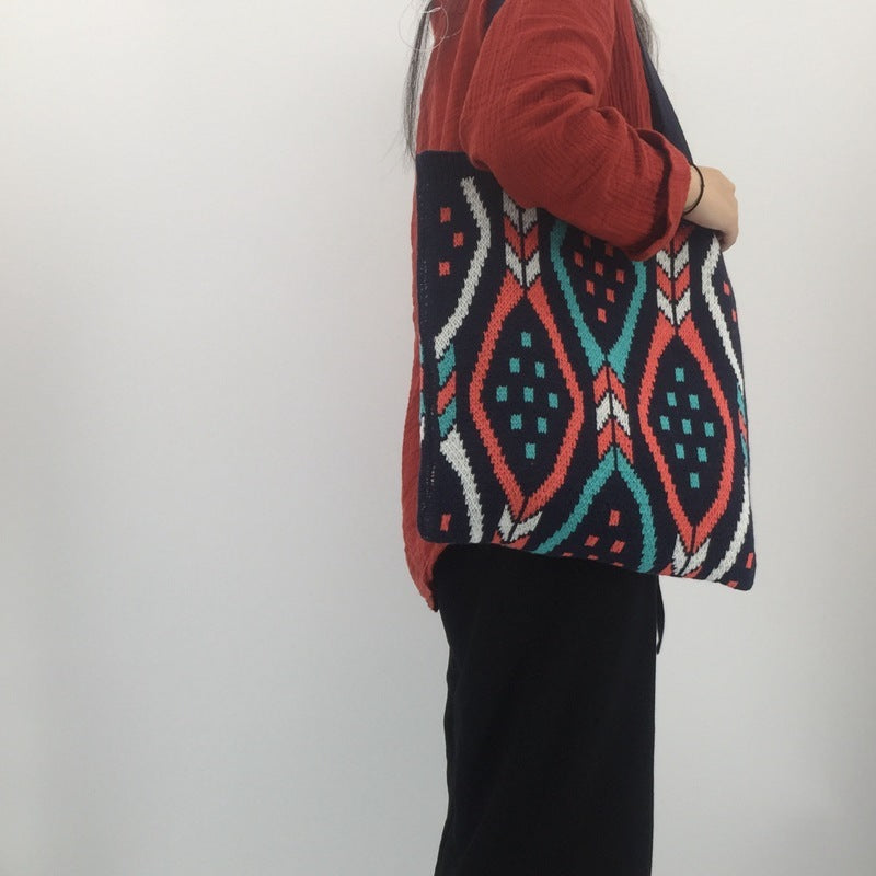 Bolso de mano lindo de la moda de la tela tejida de gran capacidad