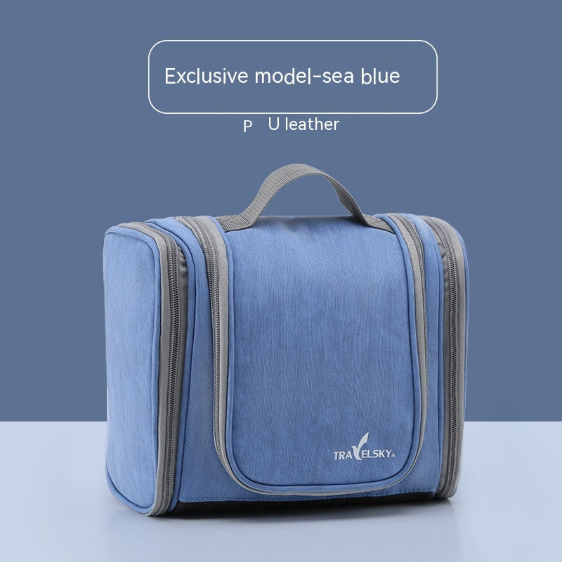 Grande trousse de lavage et de maquillage en cuir PU