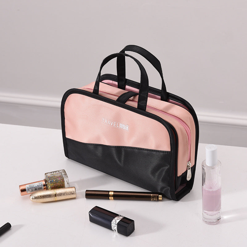 Sac de rangement cosmétique simple de grande capacité assorti aux couleurs