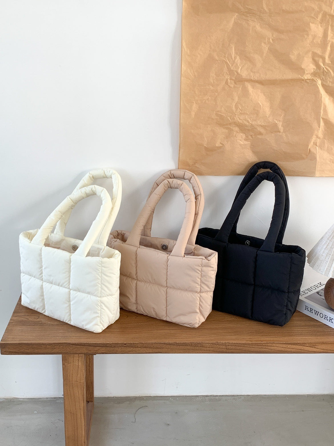 Sac de transport à main portable à une épaule à carreaux de grande capacité