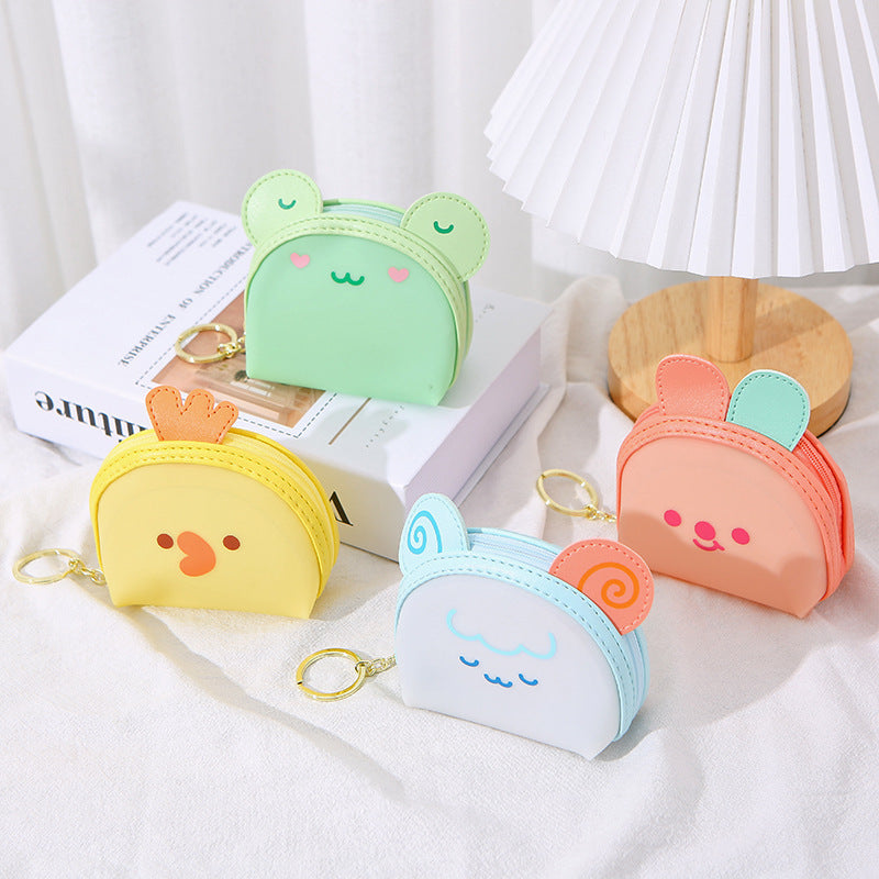 Porte-monnaie animal mignon de couleur gelée de dessin animé