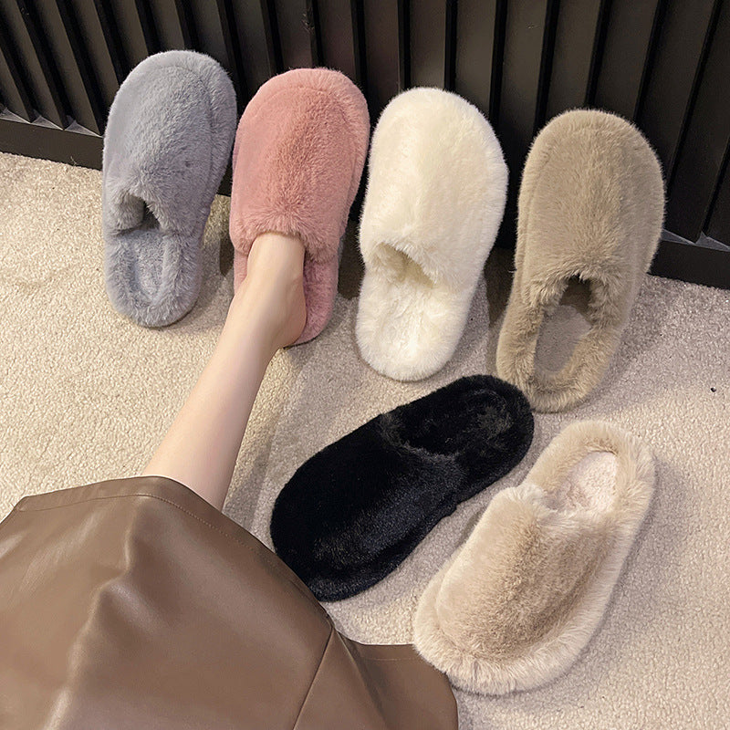Women's Fashion All-matching Fluffy Slippers