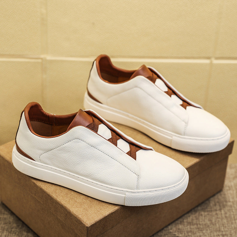 Style coréen de chaussures en cuir de loisirs quatre saisons de peau de vache de première couche