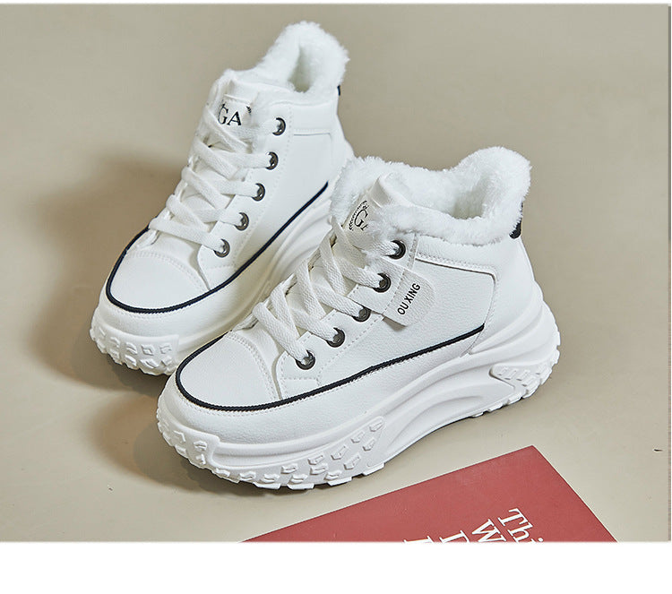 Chaussures montantes avec chaussures de planche en velours