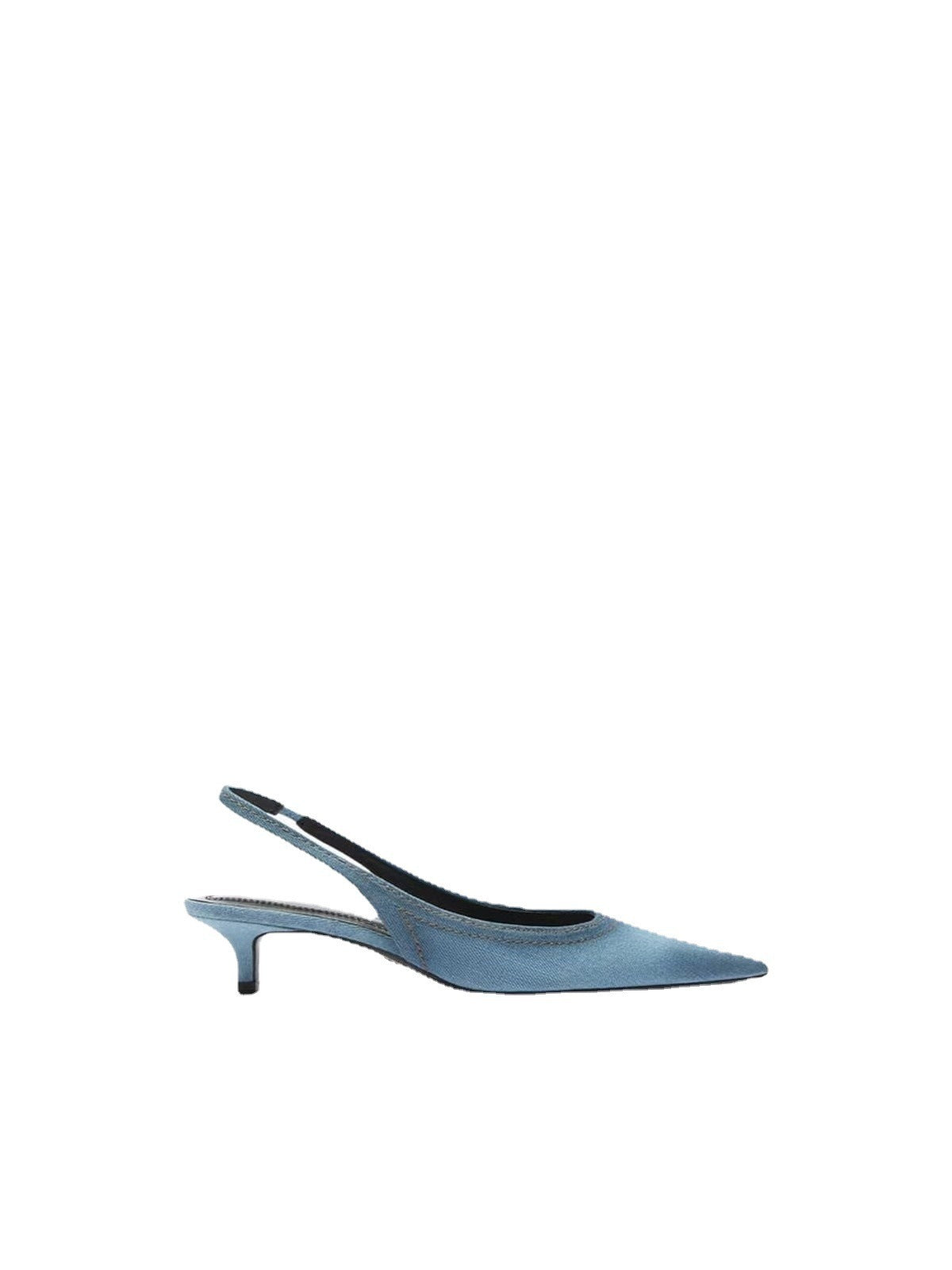 Talons hauts en tissu denim bleu pour femmes
