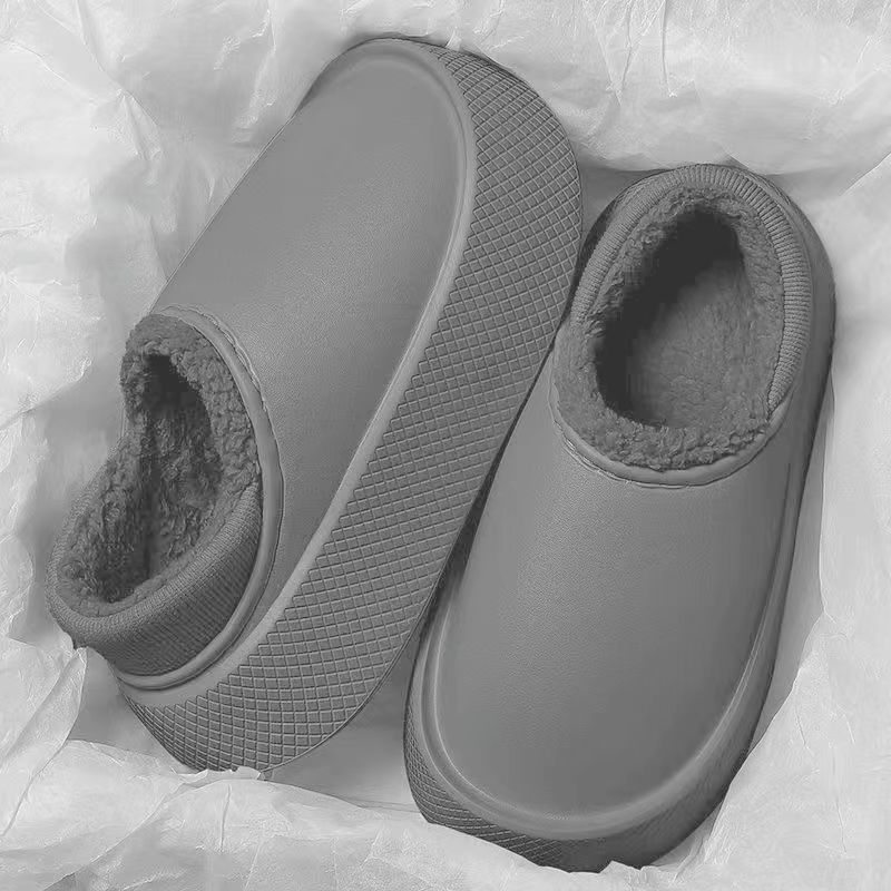 Super Thick Shit Feeling Cotton Slippers Couple Autumn And Winter