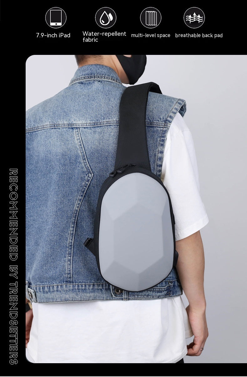 Bolso bandolera de color liso con hombro para hombre