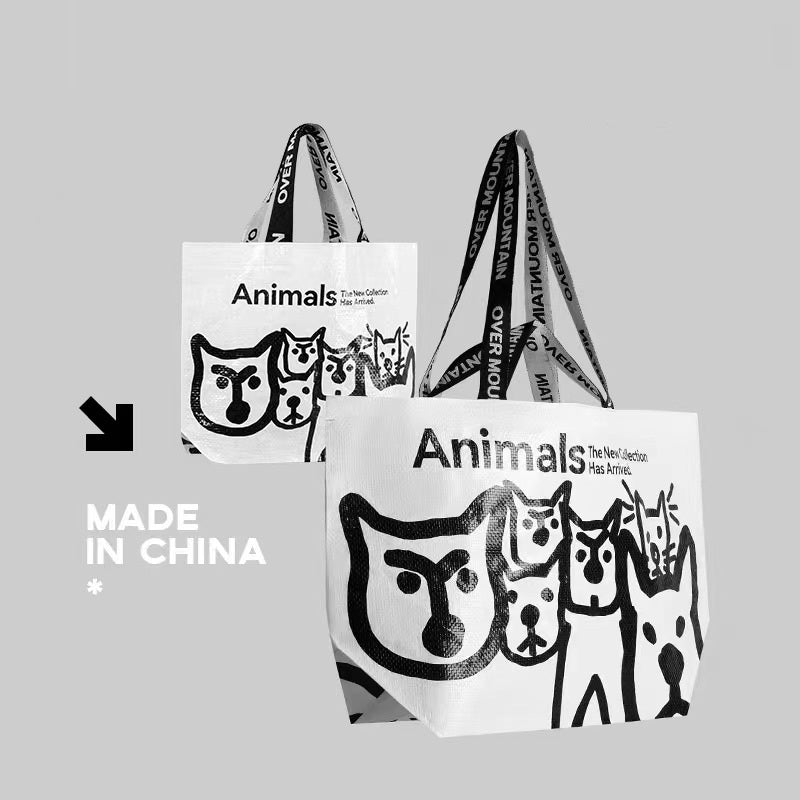 Bolsa tejida de piel de serpiente portátil grande para viajes al aire libre para compras de películas