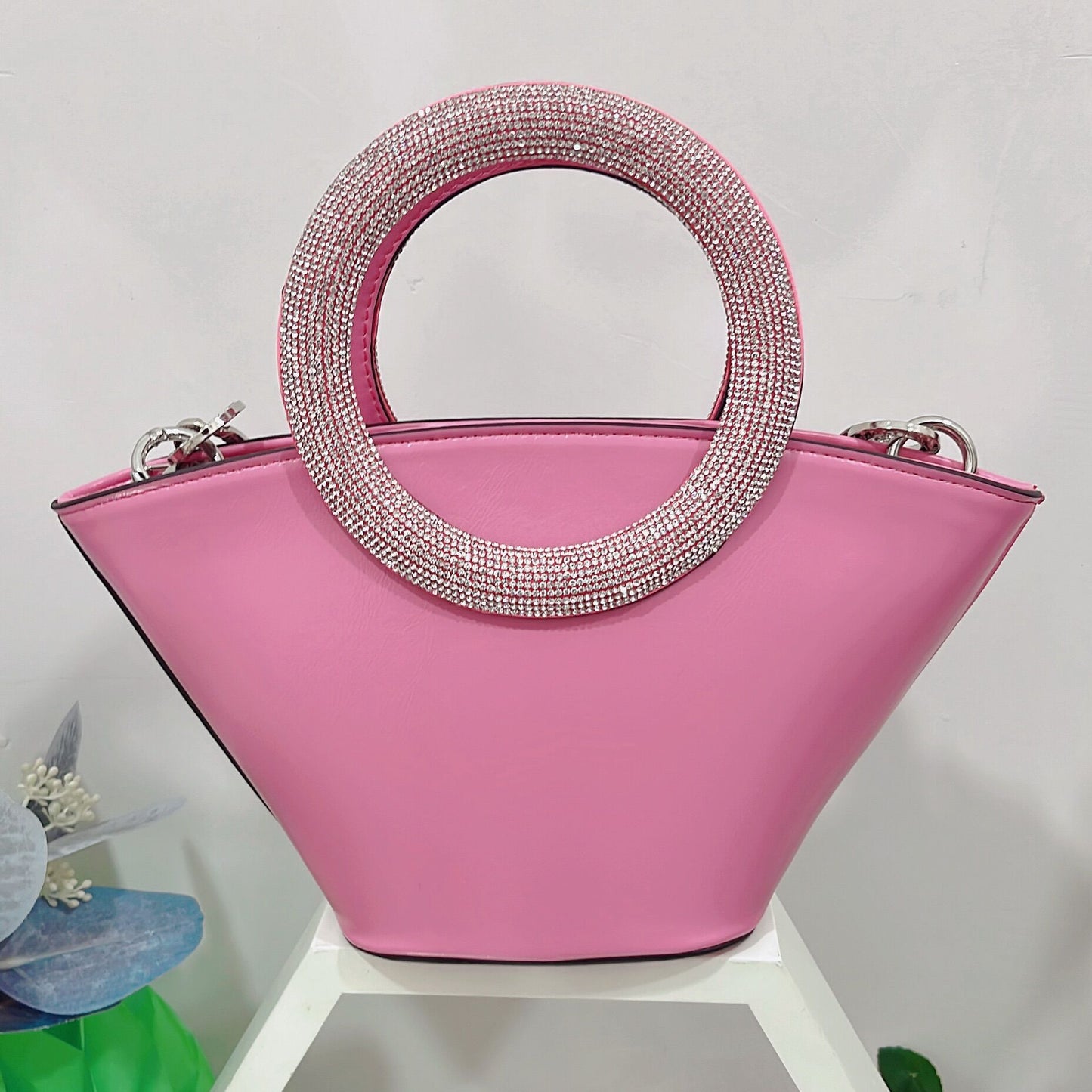 Paquete de cesta portátil con mango redondo de diamante