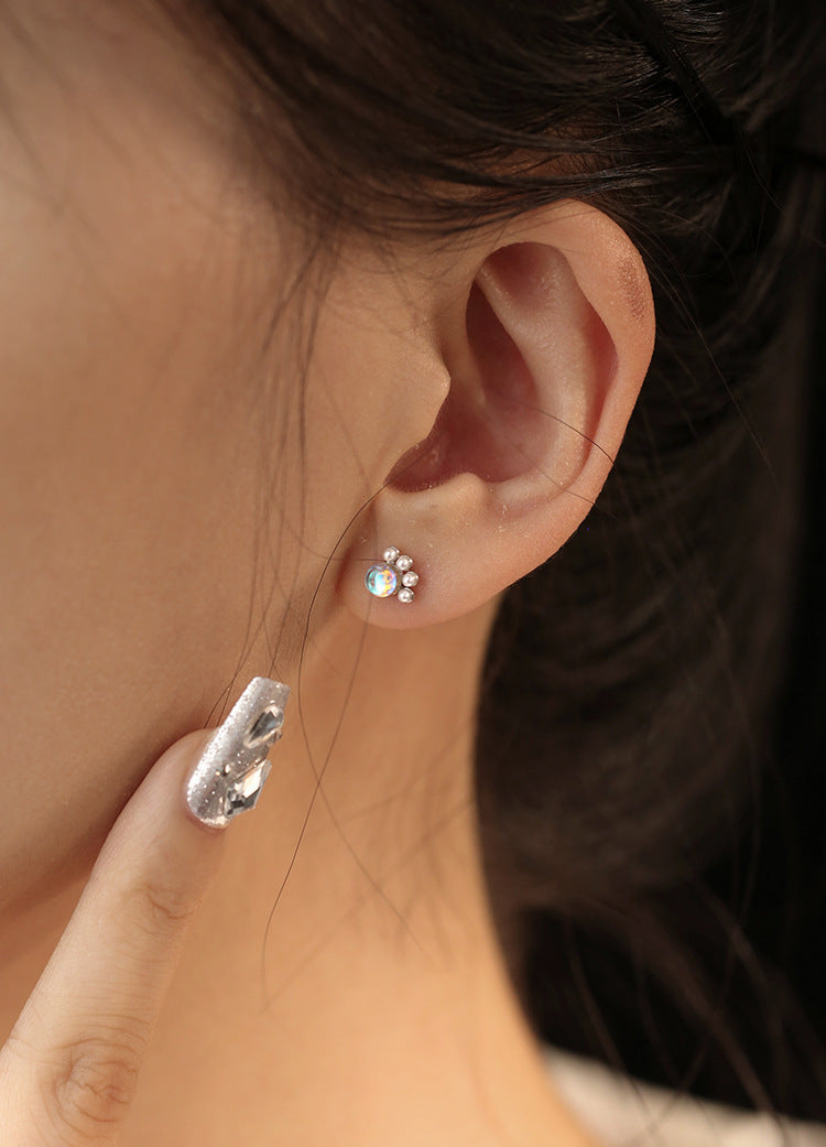 Colorful Cat's Paw Stud Earrings Female Cartoon