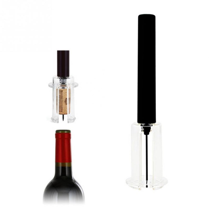 Ouvre-bouteille de vin avec coupe-capsule, ouvre-bouteille de vin à pression d'air, tire-bouchon facile, accessoires de barre en acier inoxydable, fournitures de cuisine, ouvre-bouteille de vin à pression d'air, ensemble de quatre pièces cylindre