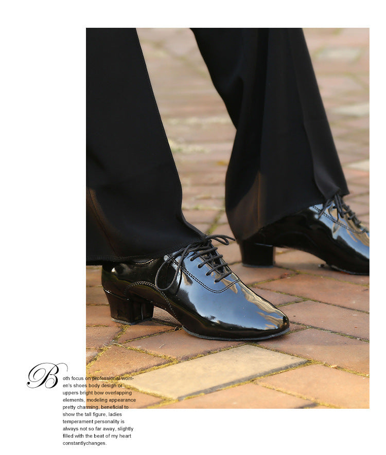 Los zapatos de baile latino de dos suelas de cuero suave para hombres son cómodos