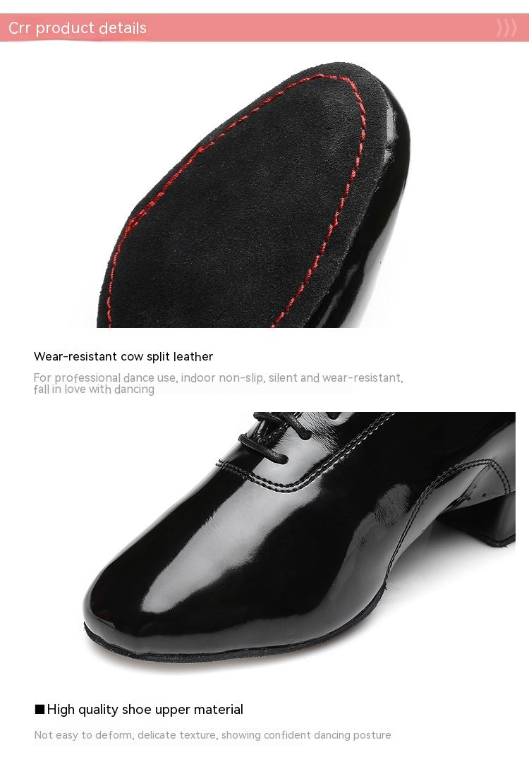 Los zapatos de baile latino de dos suelas de cuero suave para hombres son cómodos