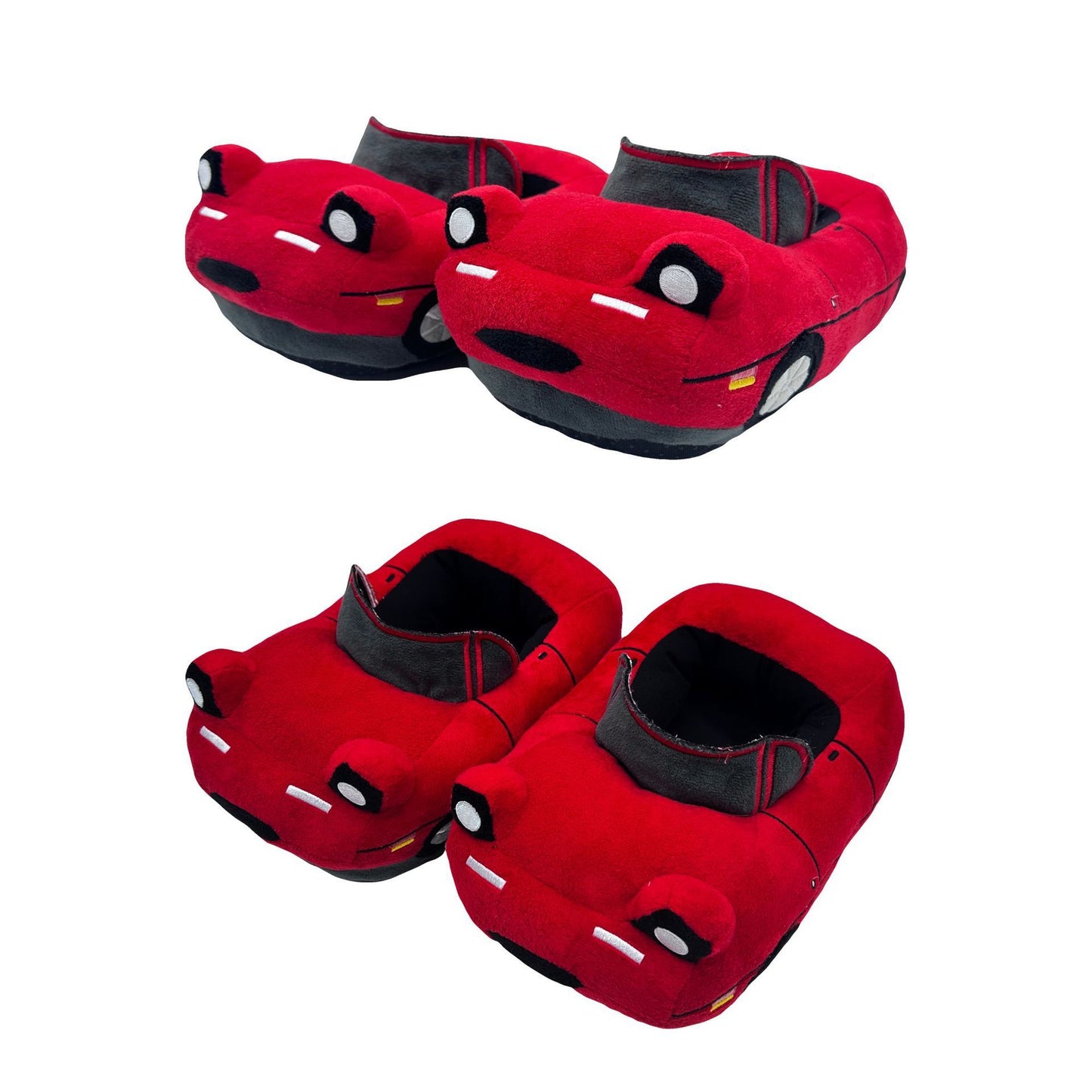 Pantoufles en peluche de voiture de sport pour la maison