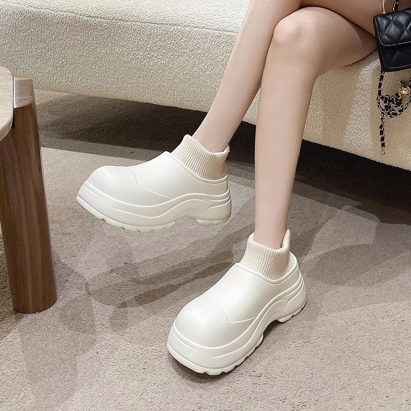 Pantoufles coréennes chaudes en coton, talon de sac