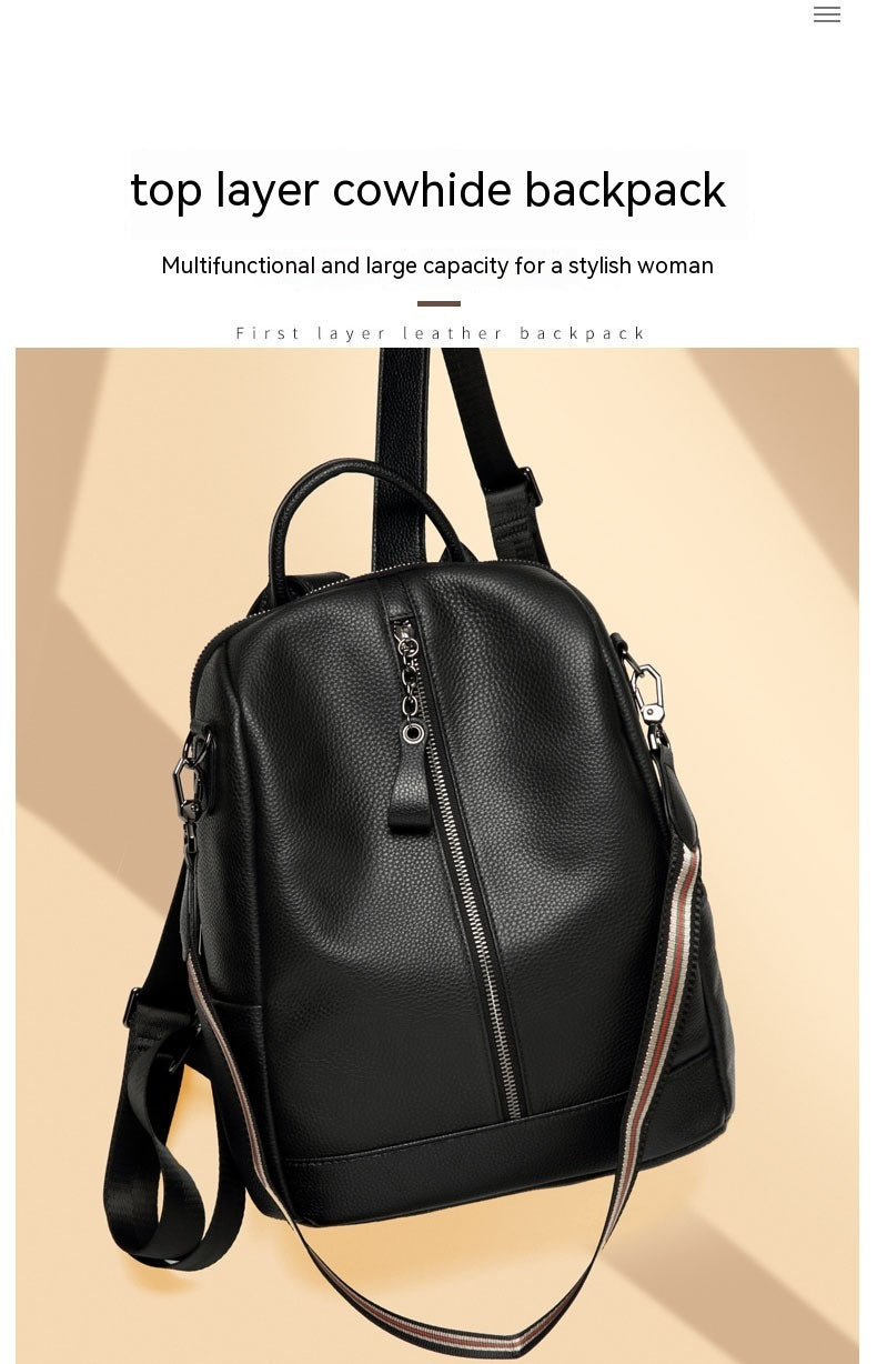 Sac à dos de mode de style coréen de grande capacité de banlieue de peau de vache de première couche