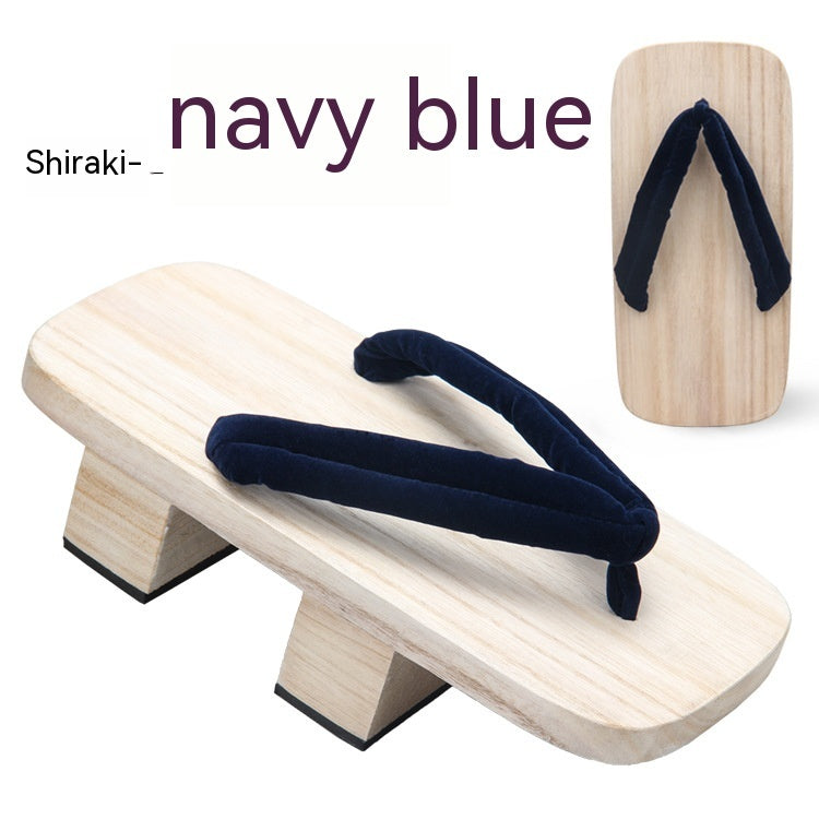 Zuecos de dos dientes Zapatillas japonesas de madera blanca para hombre