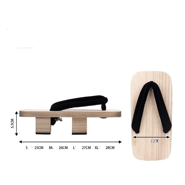 Zuecos de dos dientes Zapatillas japonesas de madera blanca para hombre