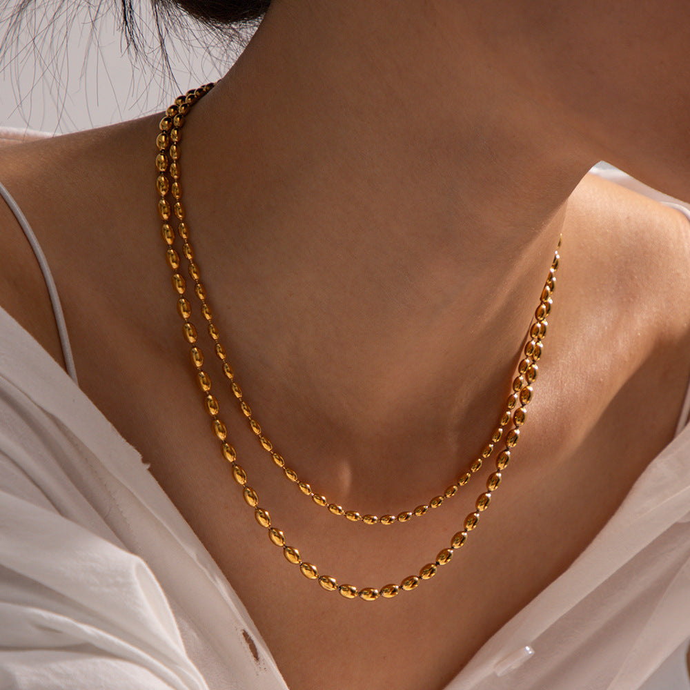 Collar de doble capa de acero inoxidable