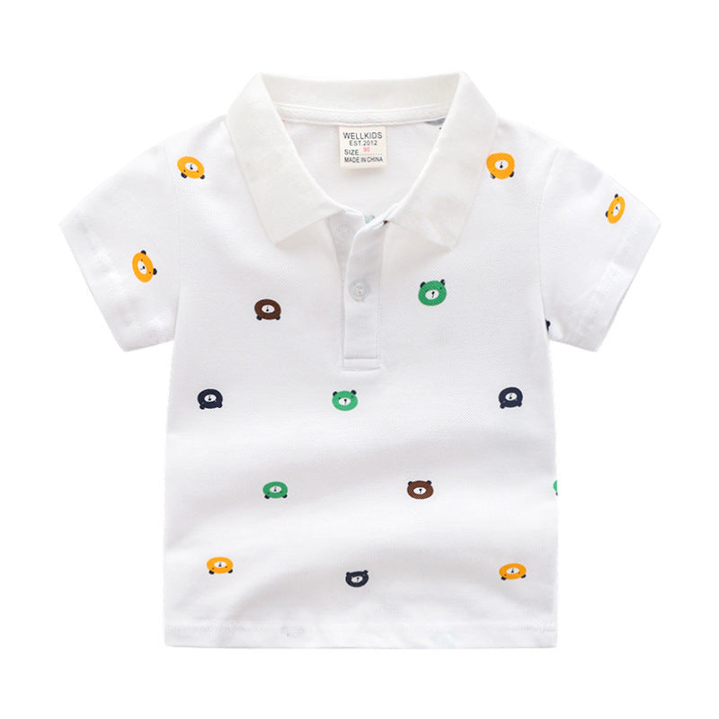 Chemise POLO à manches courtes pour enfants, dessin animé