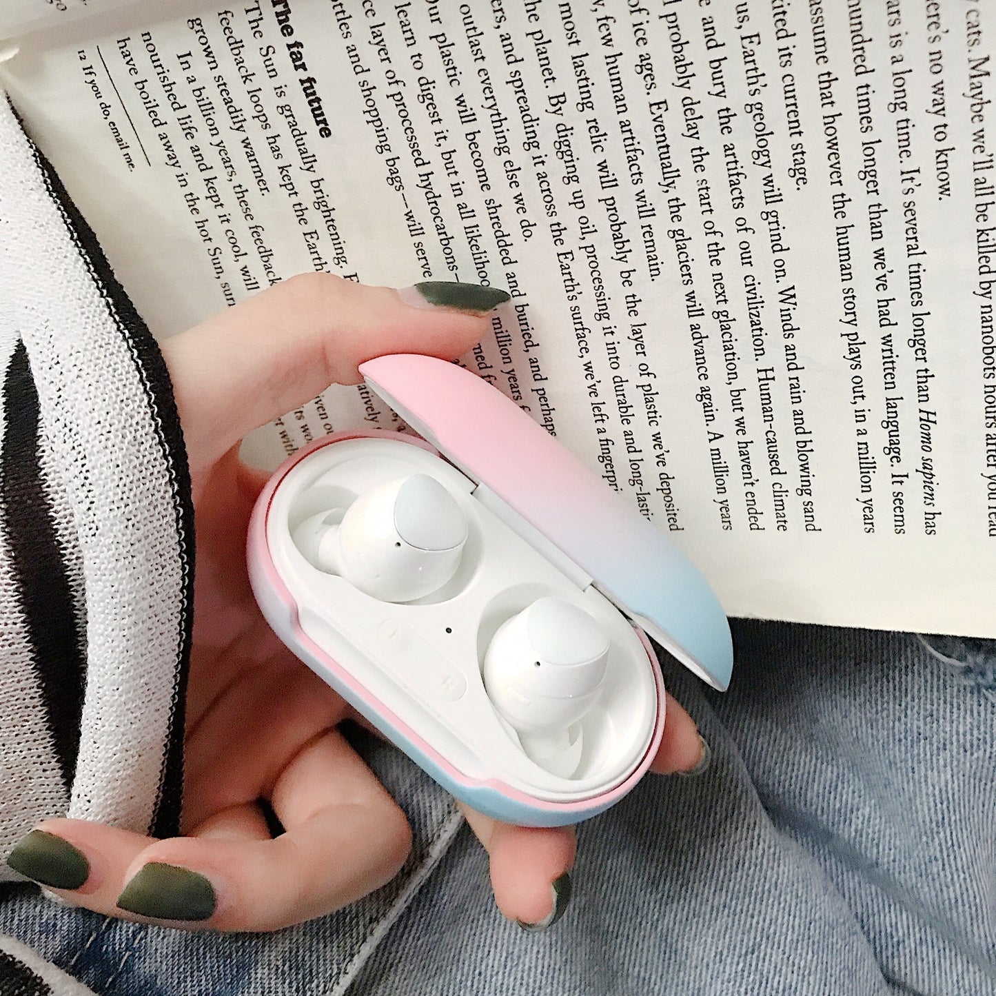 Funda protectora para auriculares Bluetooth Samsung Galaxy Buds+ con gradiente