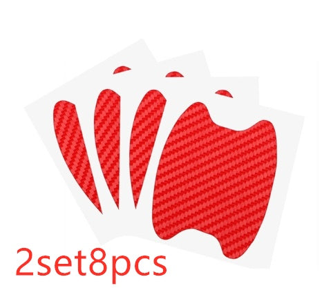 Juego de 4 Uds de pegatinas para puerta, pegatinas para manija de coche resistentes a arañazos de fibra de carbono