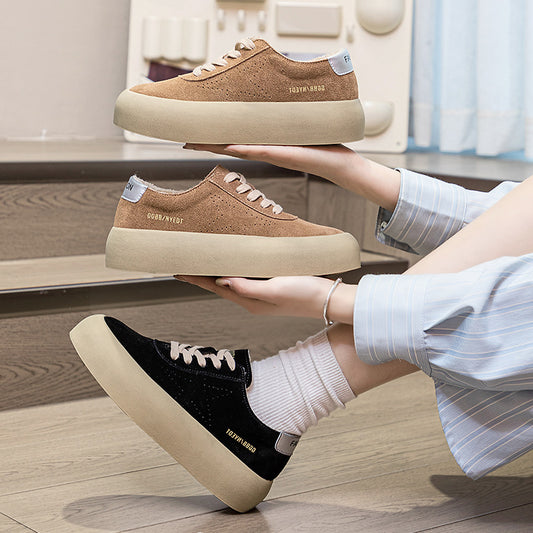 Laine épaisse chaussures chaudes en laine d'agneau femmes en cuir véritable
