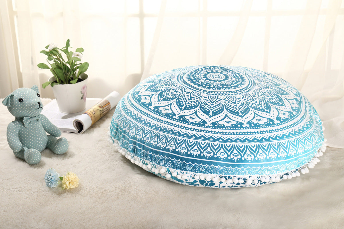 Oreillers de sol Mandala colorés, Ottoman rond, coussin de méditation bohème, Pouf