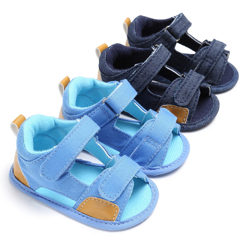 Sandales Velcro pour bébé en denim, chaussures pour tout-petits, chaussures pour bébés