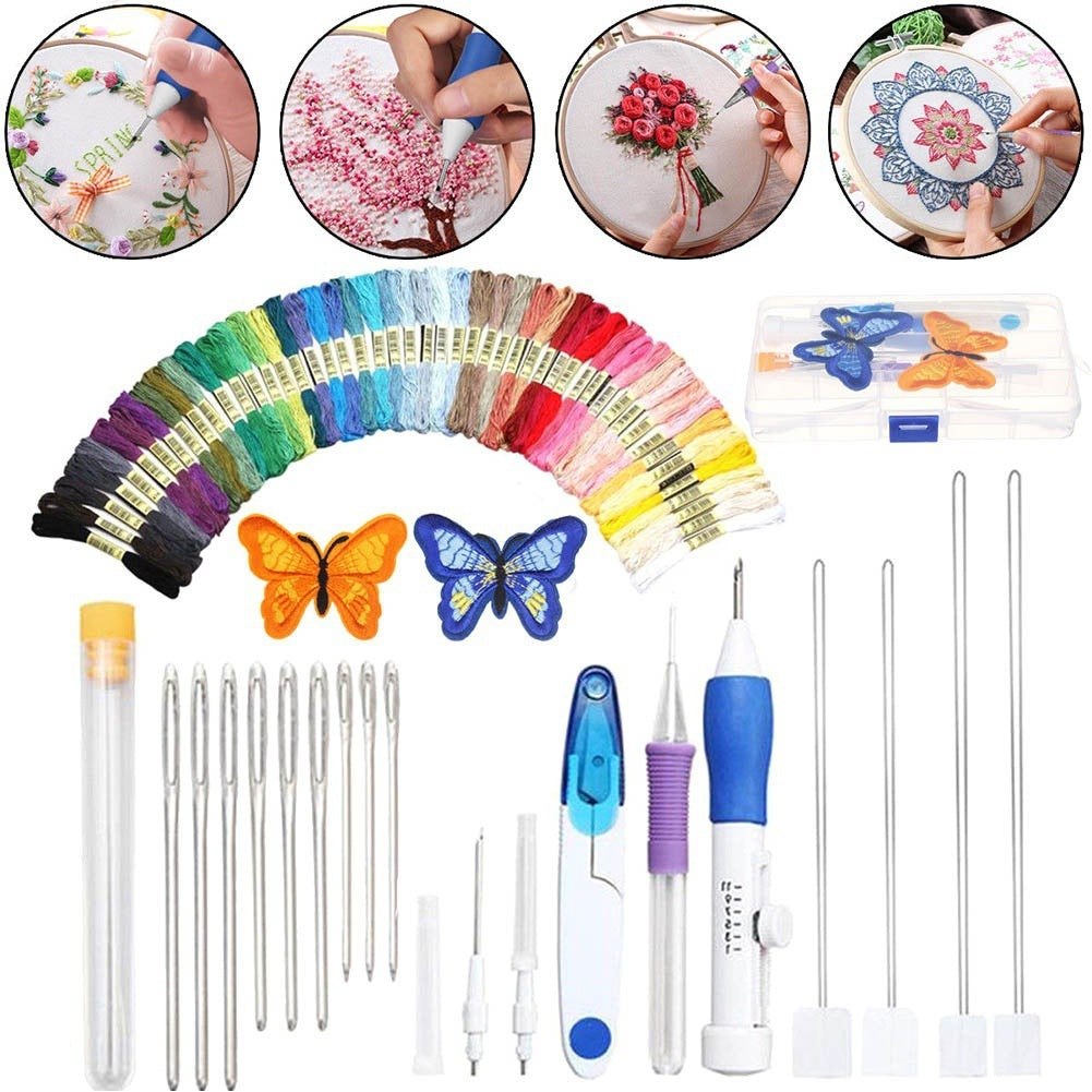 Kit de broderie DIY + 50 fils