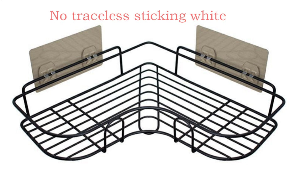 Étagère de rangement murale sans poinçon pour salle de bain, étagère d'angle de cuisine, trépied domestique