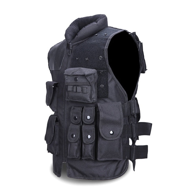 Gilet tactique noir pour hommes, gilet de chasse militaire