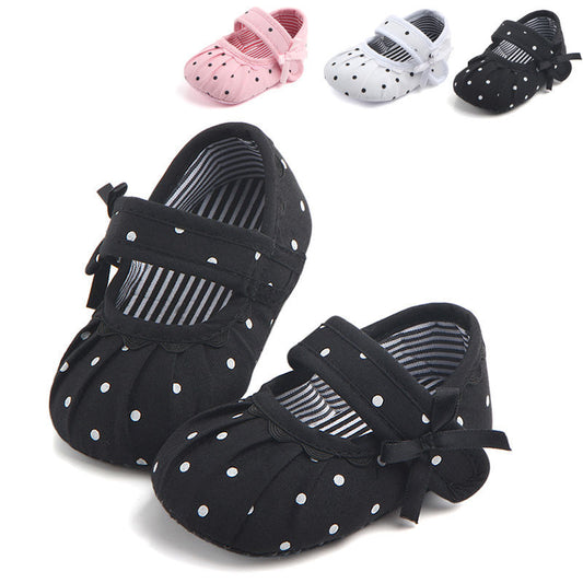 Chaussures bébé fille mignonnes à pois princesse enfant chaussures antidérapantes 