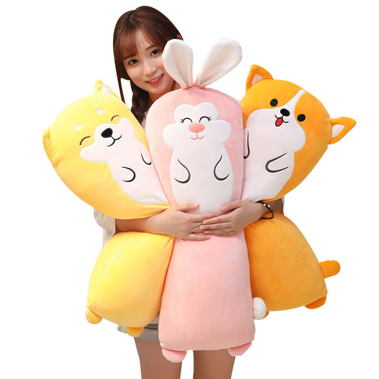 Juguete largo del cojín de la almohada de la felpa del conejo del perro animal largo