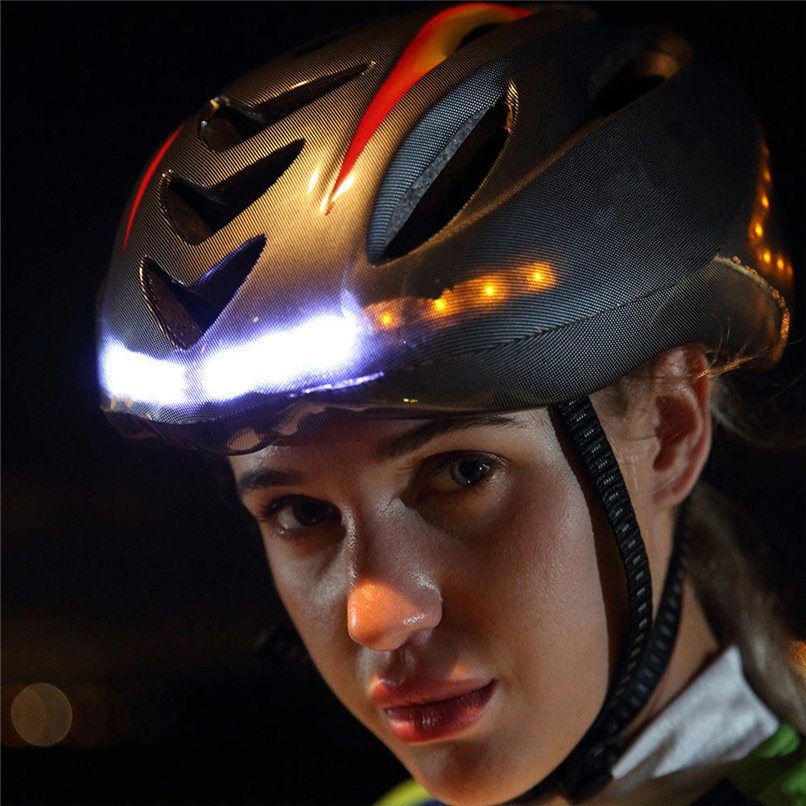 Equipo de bicicleta led con casco de dirección inteligente