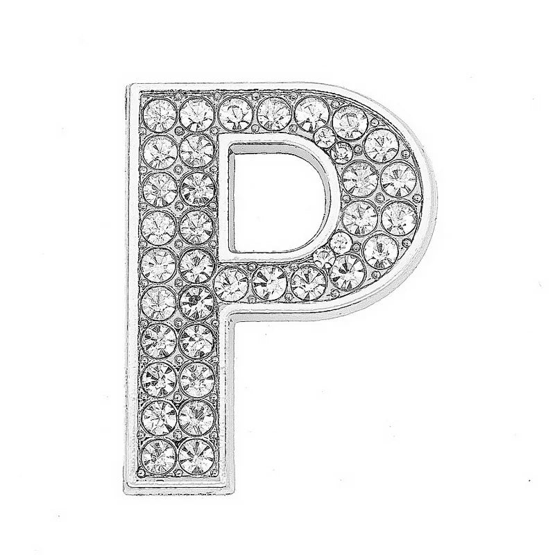 Cuentas dispersas de accesorios para collar de mascotas con letras de diamante blanco de Color cromado de 30mm