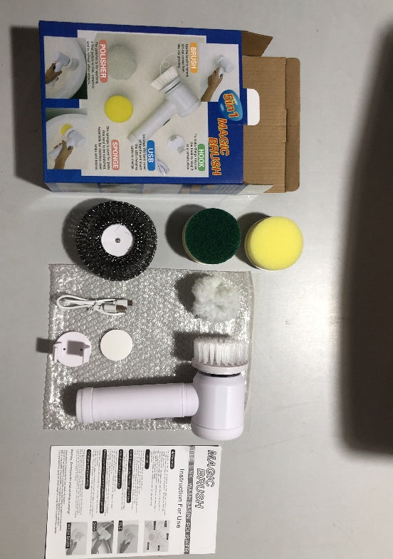 Cepillo de limpieza eléctrico multifunción con ranura de mano para el hogar, cocina 5 en 1