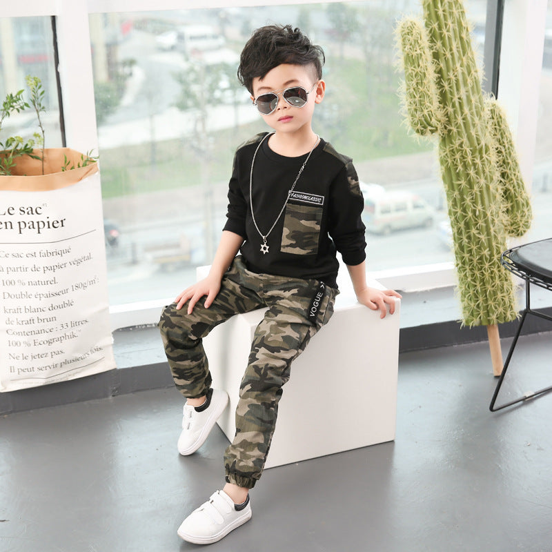 Costume camouflage pour enfants à manches longues