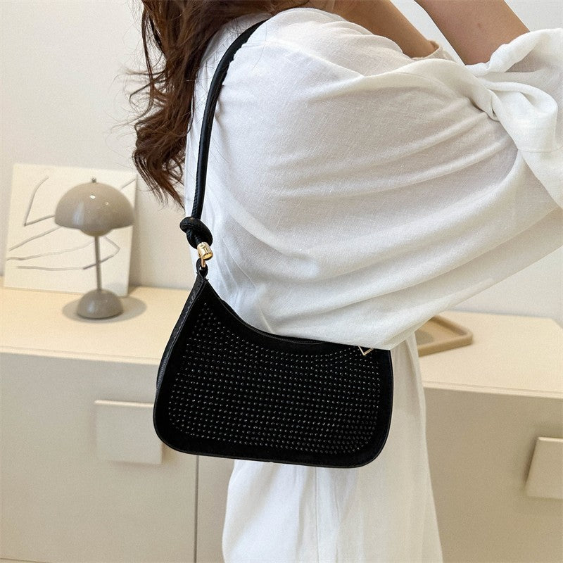 Sac sous les bras de Style occidental incrusté de diamants, sac à bandoulière décontracté à la mode