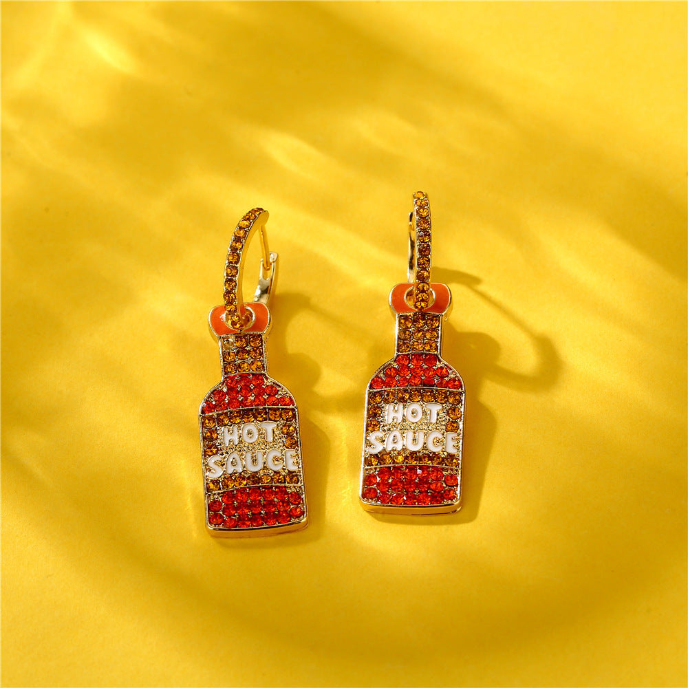Boucles d'oreilles simples en forme de bouteille de vin pour femmes