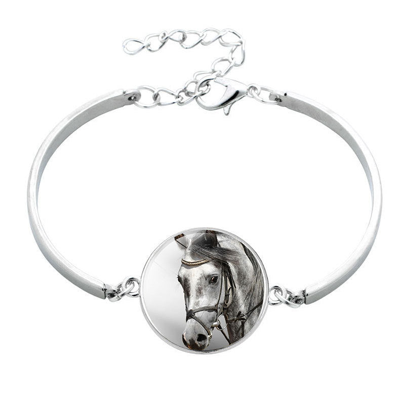Animal Horse Glass Time Stone Bracelet