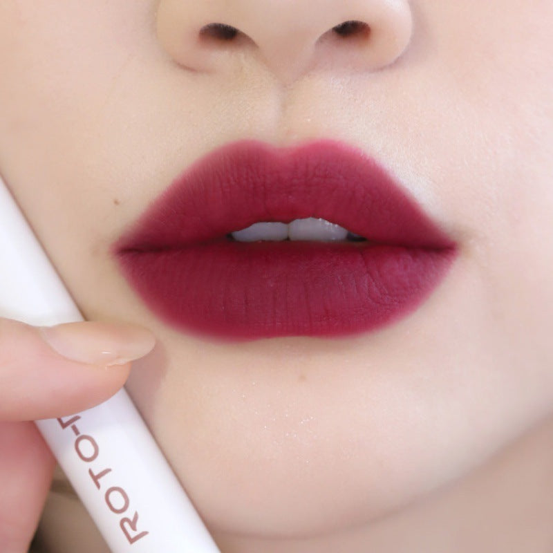 Laca de labios ROTO Matte Air Bear Lip Mud Lip Gloss Lápiz labial Maquillaje Mujer Sin manchas en la taza