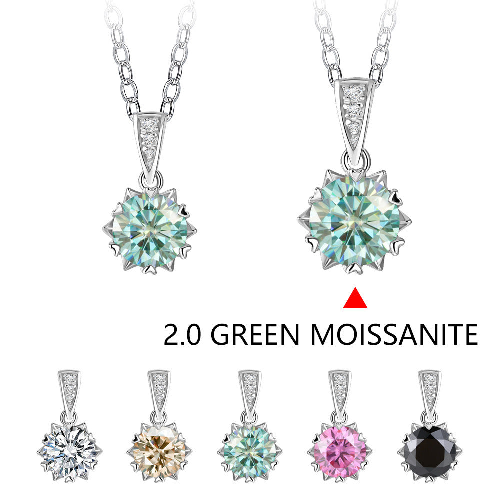 Collier flocon de neige Moissanite en argent Sterling 2 carats, Design d'intérêt spécial, à la mode, polyvalent