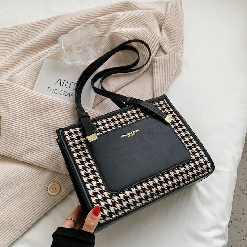 Sac de banlieue à carreaux de grande capacité pour femmes