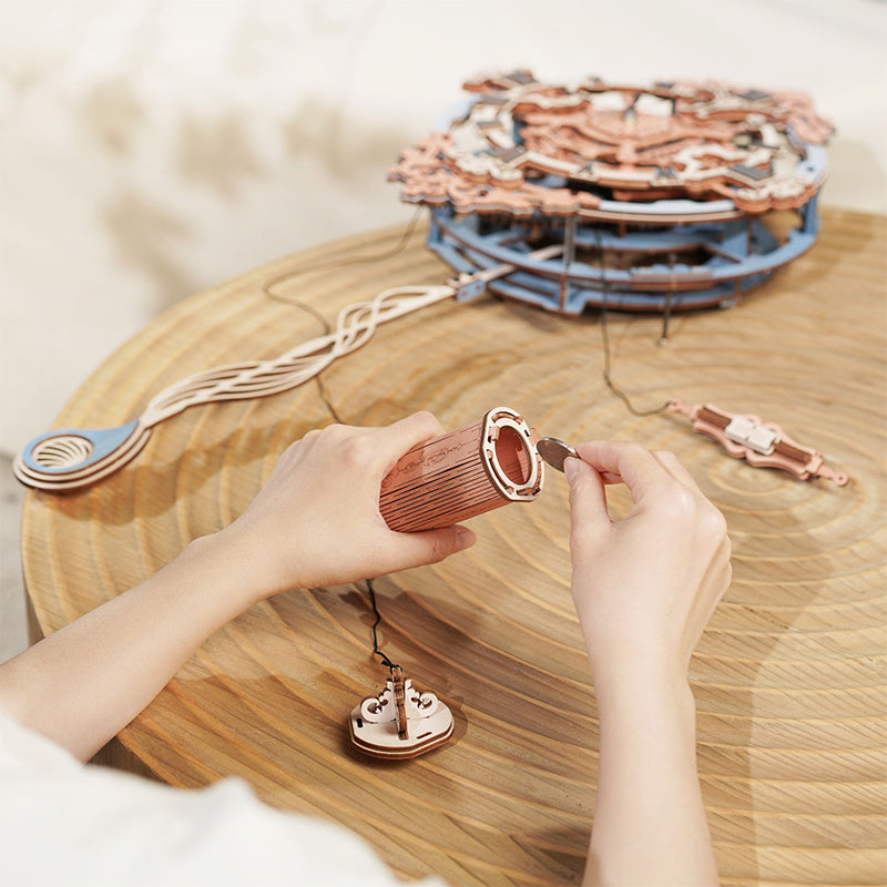 Robotime LC701 Time Art Notes romantiques horloge murale Style européen conception mécanique modèle de construction ensemble 3D Puzzle en bois pour enfants adultes