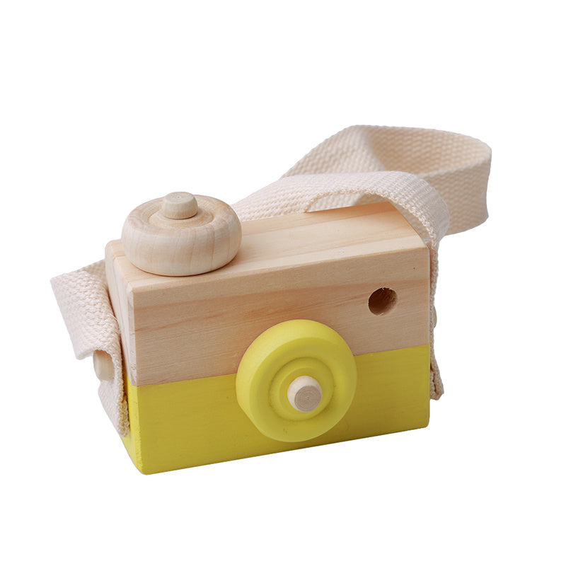 Appareil photo en bois mignon, jouets pour bébé et enfant, accessoire de photographie suspendu, décoration, activité éducative de plein air, cadeau heureux pour la journée des enfants