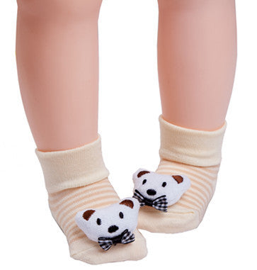 Chaussettes tridimensionnelles pour bébé, poupée animale mignonne
