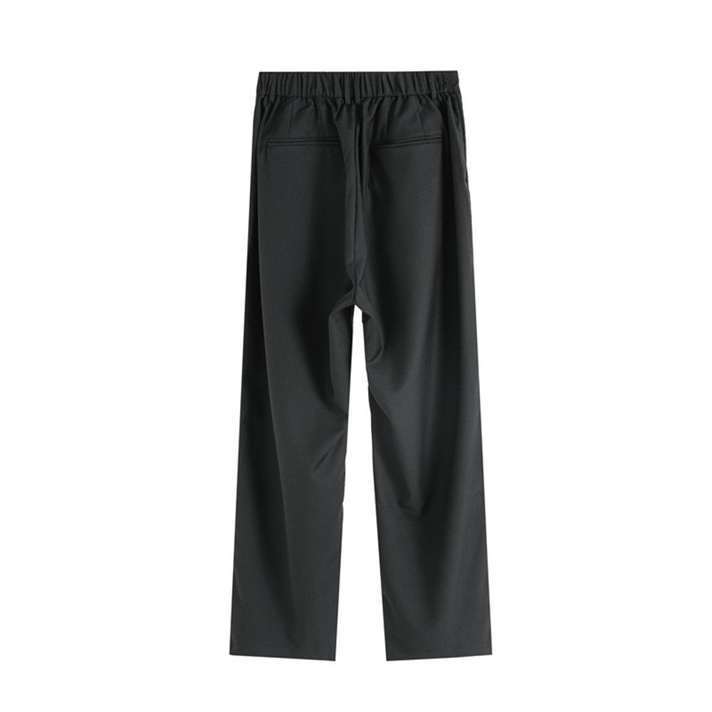Men's Casual Simple Straight All-match Pleating Loose Long Pants