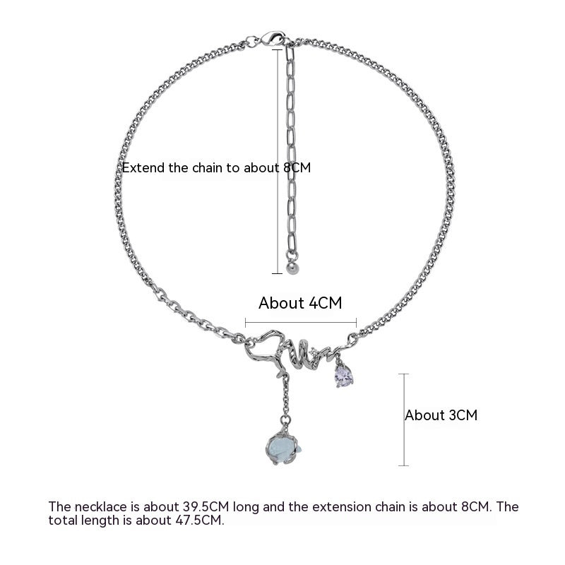 Collar Original Serie Glaciar Azul Para Mujer